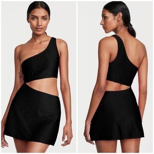 Victoria’s Secret Black Textured Cut-Out Swim Dress